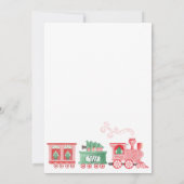 Fun Pink Vintag Train Weihnachtsbaum Lieferung Einladung (Rückseite)