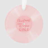 Fun Pink Vinyl Record Music Christmas Foto Ornament (Vorderseite)