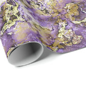 Fun Pink Violet Lila Imitate Gold Agate Art Muster Geschenkpapier (Rolleneckpunkt)