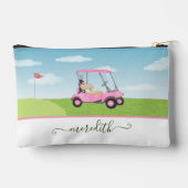 Fun Pink Watercolor Golf Cart Personalisierter Nam Zubehörtasche (Rückseite)