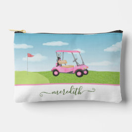 Fun Pink Watercolor Golf Cart Personalisierter Nam Zubehörtasche
