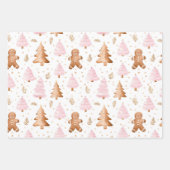 Fun Pink Weihnachten Süße Leckereien Geschenkpapier Set (Vorderseite)