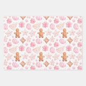 Fun Pink Weihnachten Süße Leckereien Geschenkpapier Set (Vorderseite 3)