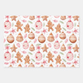 Fun Pink Weihnachten Süße Leckereien Geschenkpapier Set (Vorderseite)