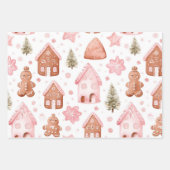 Fun Pink Weihnachten Süße Leckereien Geschenkpapier Set (Vorderseite 2)