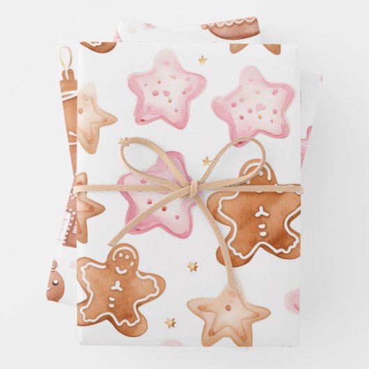 Fun Pink Weihnachten Süße Leckereien Geschenkpapier Set (Beispiel)