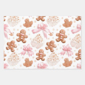 Fun Pink Weihnachten Süße Leckereien Geschenkpapier Set (Vorderseite 2)