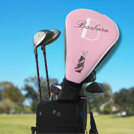 Fun Pink Women’s Monogram Name Clubs Golf Headcover