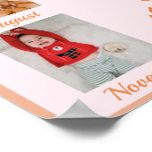 Fun Pink Zweiten Geburtstag Monatliche Fotos Poster (Ecke)