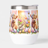 Fun Pinselstrich Osterkuh Wine Tumbler (Links)