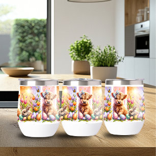 Fun Pinselstrich Osterkuh Wine Tumbler