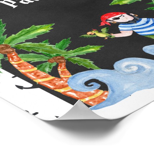 Fun Pirate Birthday Party-Zeichen Poster (Ecke)