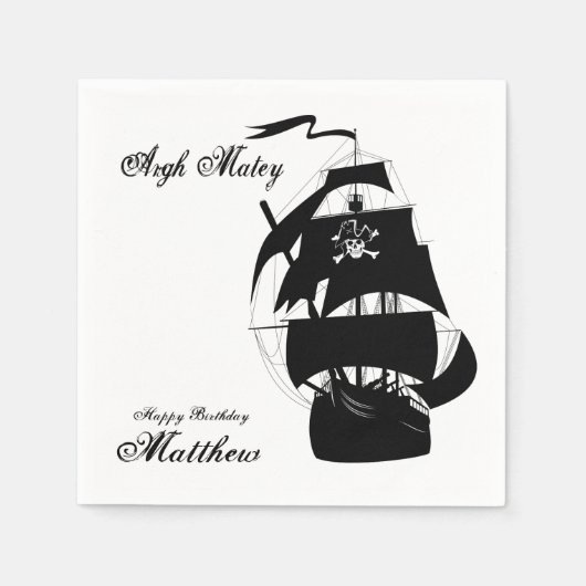 Fun, Pirate Geburtstagsparty, Custom Napkins Serviette (Vorderseite)