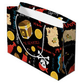 Fun Pirate Muster Kinder Spaß Geschenktasche Große Geschenktüte (Rückseite Schrägansicht)