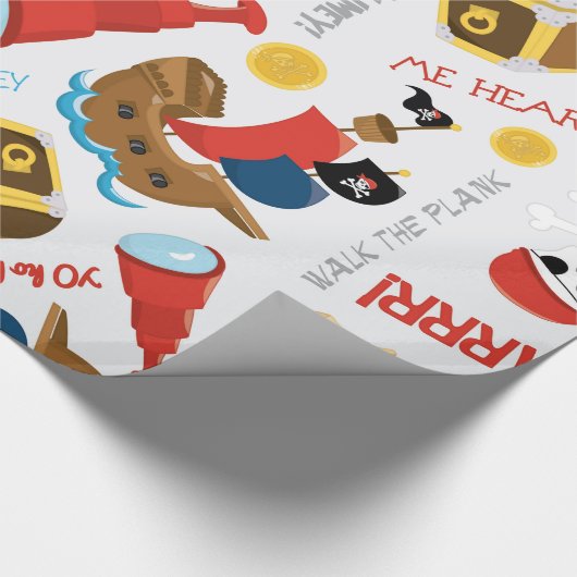 Fun Pirate Muster Party Packpapier (Ecke)