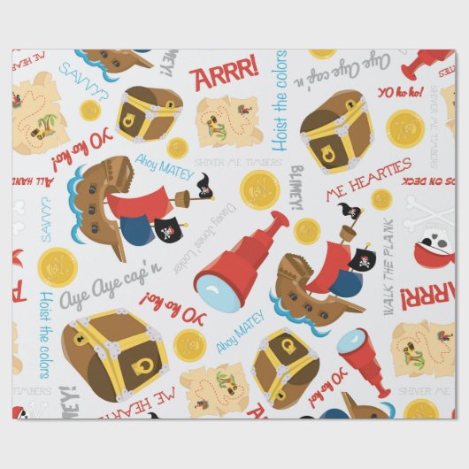 Fun Pirate Muster Party Packpapier (Flach)