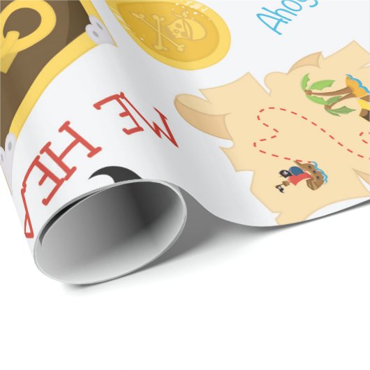 Fun Pirate Muster Party Packpapier (Rolleneckpunkt)