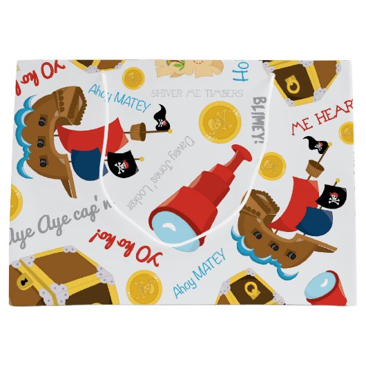 Fun Pirate Party Geschenktasche Große Geschenktüte (Vorderseite)