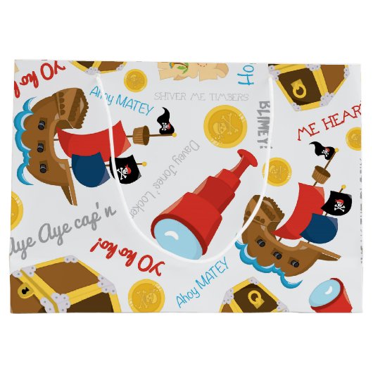 Fun Pirate Party Geschenktasche Große Geschenktüte (Rückseite)