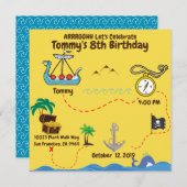 Fun Pirate Party Yellow|Blue Treasmap (Vorne/Hinten)