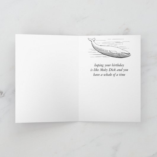 Fun Pirate Ship and Whale Birthday Spaß Karte (Innenseite)