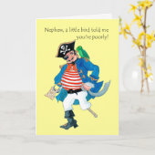 Fun Pirate und Parrot für Nephew gut Karte (Gelbe Blume)