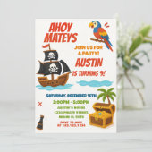 Fun Pirate zum Geburtstag Einladung (Stehend Vorderseite)