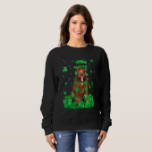 Fun Pitbull Dog St Patrick S Day Irish Kleeblatt Sweatshirt (Vorne ganz)