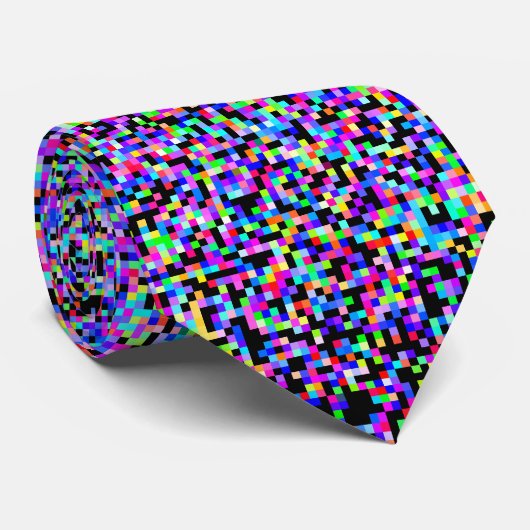 Fun Pixated Colors Pattern Krawatte (Gerollt)