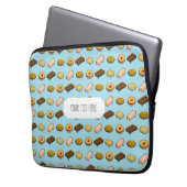 Fun Pixel Art Biscuits & Cookies Muster mit Text Laptopschutzhülle (Vorderseite Links)