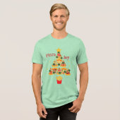 Fun Pizz'a Joy Pizza Weihnachtsbaum Tri-Blend Shirt (Vorderseite voll)