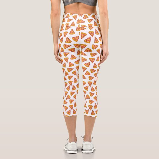 Fun Pizza Slice Pattern Capri Leggings (Rückseite)