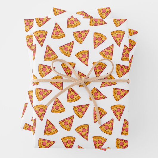 Fun Pizza Slice Pattern Geschenkpapier Set (Beispiel)