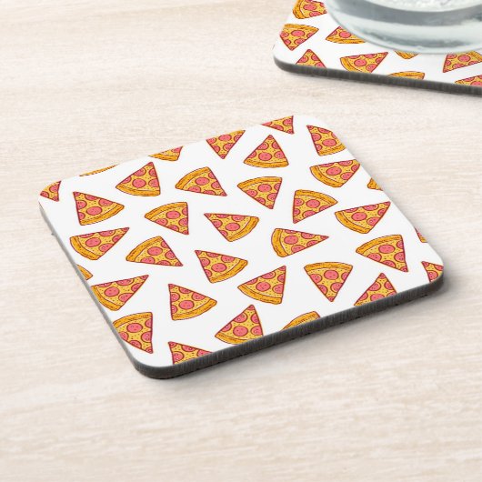 Fun Pizza Slice Pattern Getränkeuntersetzer (Linke Seite)