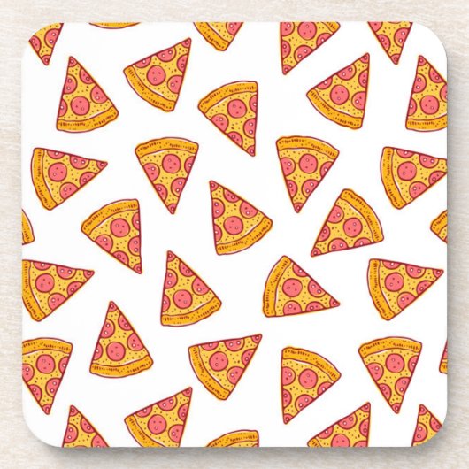 Fun Pizza Slice Pattern Getränkeuntersetzer (Vorderseite)