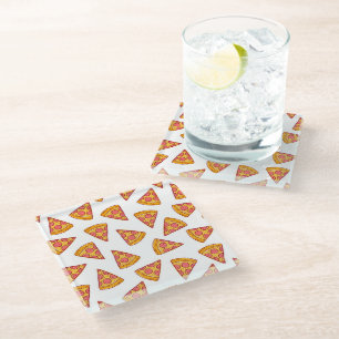 Fun Pizza Slice Pattern Glasuntersetzer
