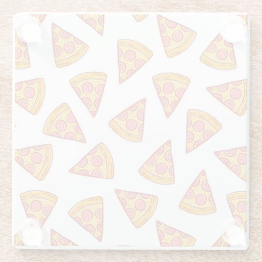Fun Pizza Slice Pattern Glasuntersetzer (Rückseite)