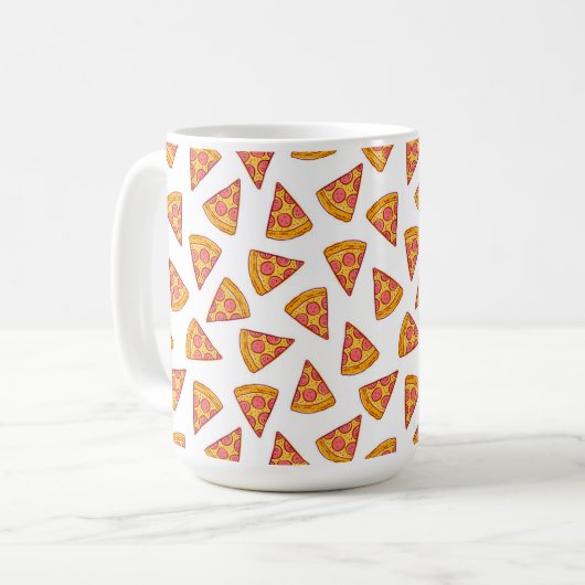 Fun Pizza Slice Pattern Kaffeetasse (Vorderseite Links)