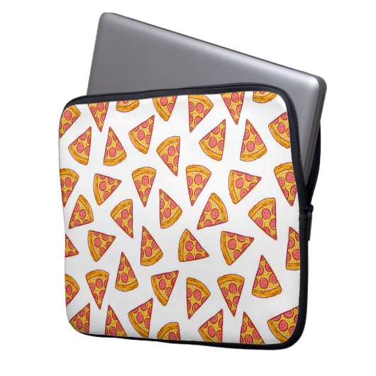 Fun Pizza Slice Pattern Laptopschutzhülle (Vorderseite Links)