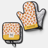 Fun Pizza Slice Pattern Ofenhandschuh & Topflappen-Set (Vorderseite/Rückseite)