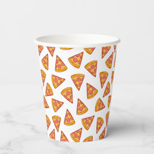 Fun Pizza Slice Pattern Pappbecher (Rückseite)