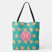 Fun Pizza Slices Muster Monogram Tasche (Rückseite)