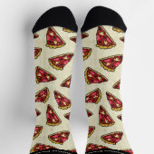 Fun Pizza Slices Print mit Individuelle Name Crew Socken (Oben)