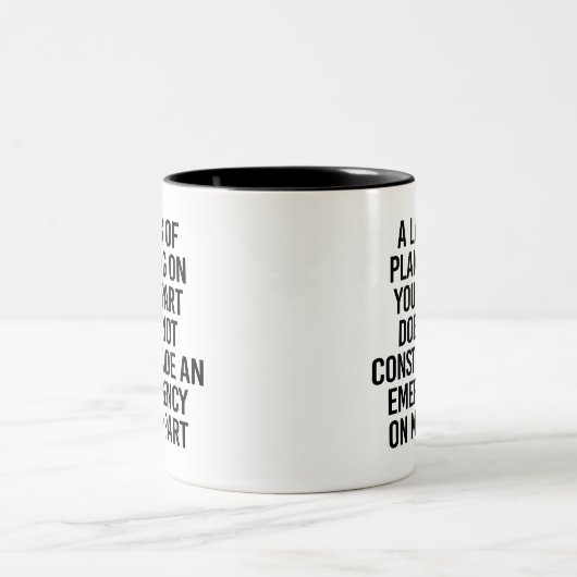 Fun Planification Passive aggressive Planung Gesch Zweifarbige Tasse (Mittel)