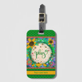 Fun Play Personalisiert Name Blumenblume Gepäckanhänger (Vorderseite Vertikal)