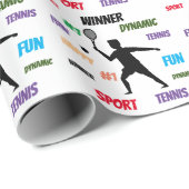 Fun player tennis geschenkpapier (Rolleneckpunkt)