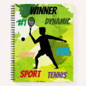 Fun player tennis notizblock (Vorderseite)