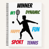 Fun player tennis notizblock (Vorderseite)
