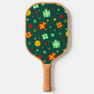 Fun Playful Christmas Pattern Pickleball Schläger