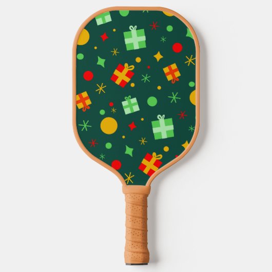 Fun Playful Christmas Pattern Pickleball Schläger (Vorderseite)